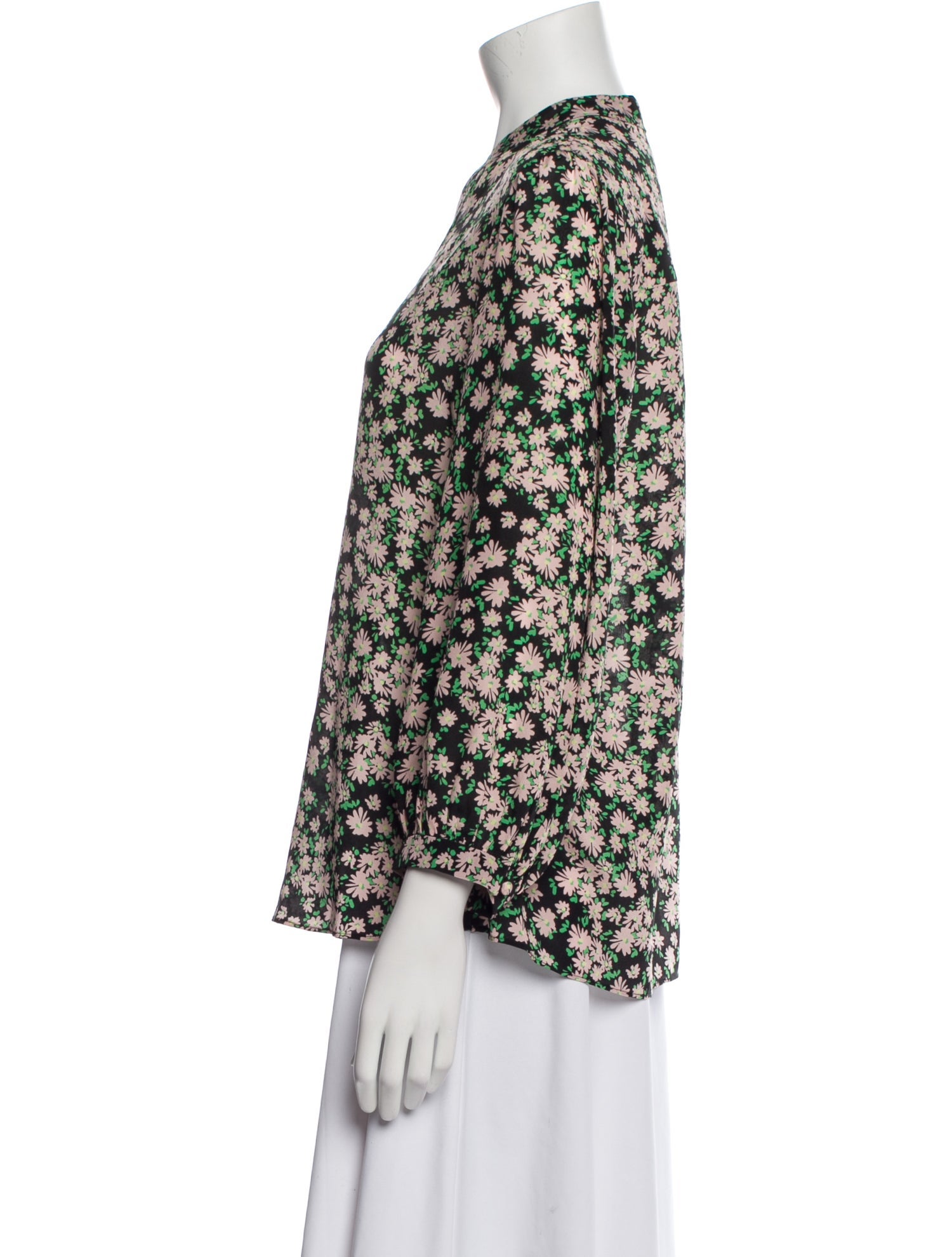 Alice + Olivia Silk Floral Print Blouse